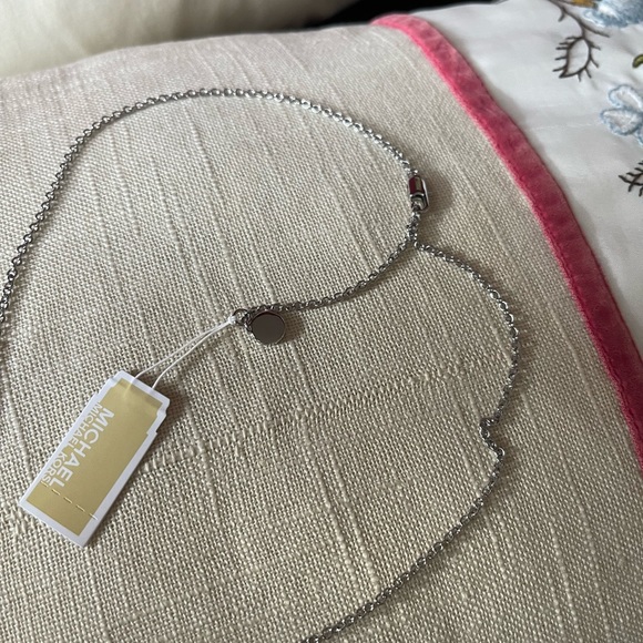 Michael Kors double chain hearts necklace sliver/rose gold tone NWT MKJ7898931 - Picture 11 of 12